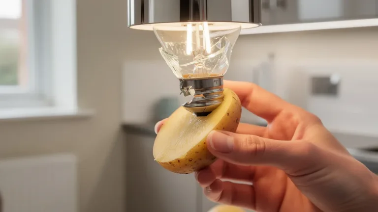 Remove broken light bulbs safely using a potato — electricians’ tip