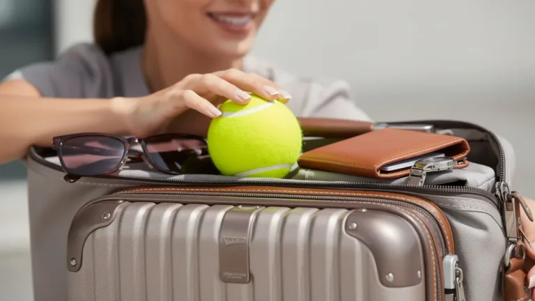 Travel with a tennis ball in your carry-on for unexpected comfort